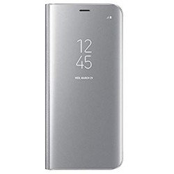 FLIP COVER "CLEAR VIEW" SAMSUNG GALAXY A10 SILVER FLIP COVER "CLEAR VIEW" SAMSUNG GALAXY A10 SILVER