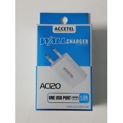 ADAPTADOR ACCETEL ONE USB PORT 1.0A AC120 BRANCO