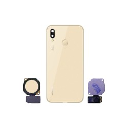 Tapa Trasera+Lente de Cámara+Flex de Huellas Huawei P20 Lite Dorado  Tapa Trasera+Lente de Cámara+Flex de Huellas Huawei P20 Lite Dorado