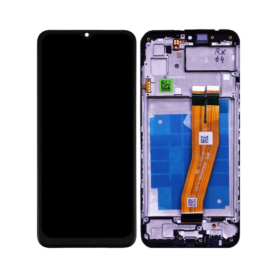 Touch+Display+Frame Samsung Galaxy A02S 2020/A025F Yellow Flex Service Pack Black