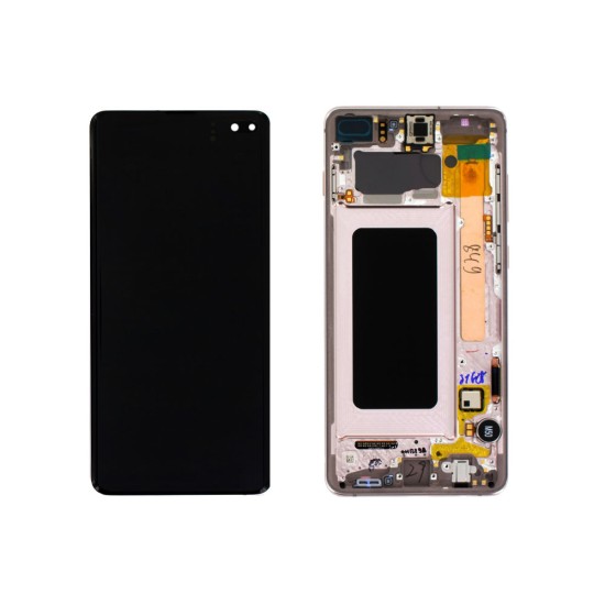 Touch+Display+Frame Samsung Galaxy S10 Plus 2019/G975 Service Pack Cerâmica Branca