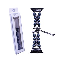 Bracelete de Piedra Natural Smartwatch 42/44/45/49mm Preto