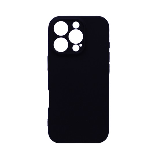 Capa de Silicone Macio com Moldura de Câmera para Apple iPhone 16 Pro Preto