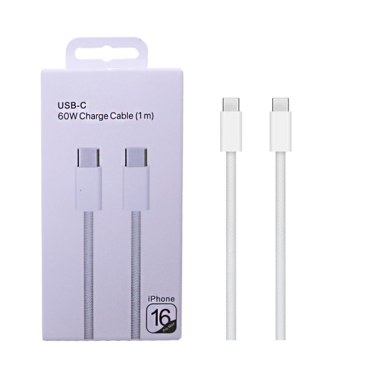 Cable Apple iPhone MUF72ZM/A Tipo-C a Tipo-C 60W 1M Blanco