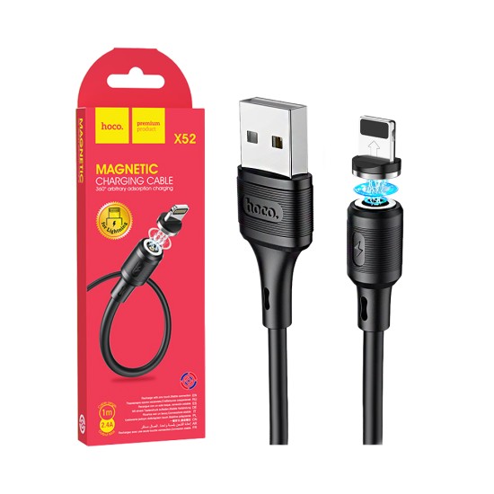 Hoco Magnetic Cable X52 Sereno Lightning 2.4A 1M Black