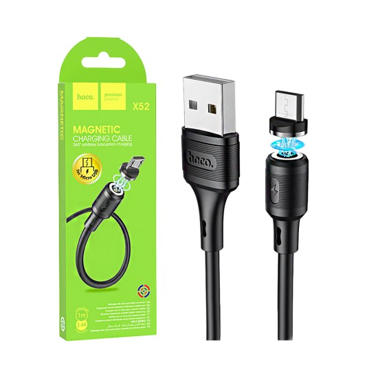 Hoco Magnetic Cable X52 Sereno Micro 2.4A 1M Black