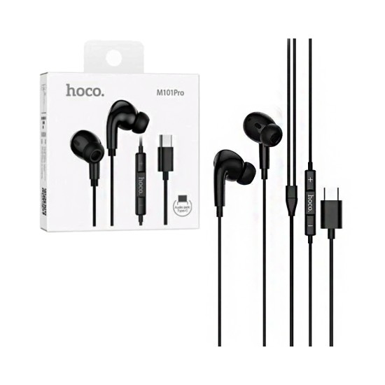 Hoco Wired Earphones M101 Pro Crystal Sound with Microphone Type-C 1.2m Black