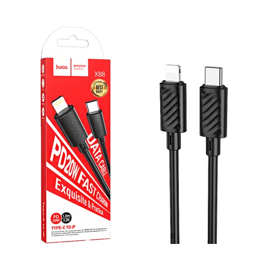 Hoco X88 Gratified PD20W Type-C to Lightning 2.4A Cable 1m Black