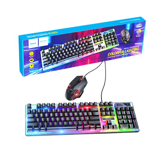 Hoco Wired Gaming Keyboard and Mouse Set GM18 Luminous Russian Version Black