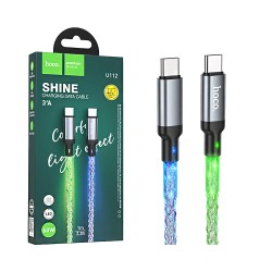 Cabo Hoco U112 Shine Tipo-C a Tipo-C 60W 3A 1M Cinza