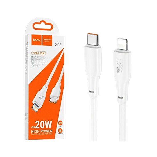 Hoco Cable X93 Force Type-C to Lightning PD 20W 1M White