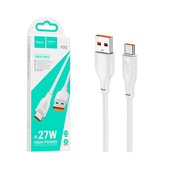 Hoco Cable X93 Force Type-C 27W 3A 1M White