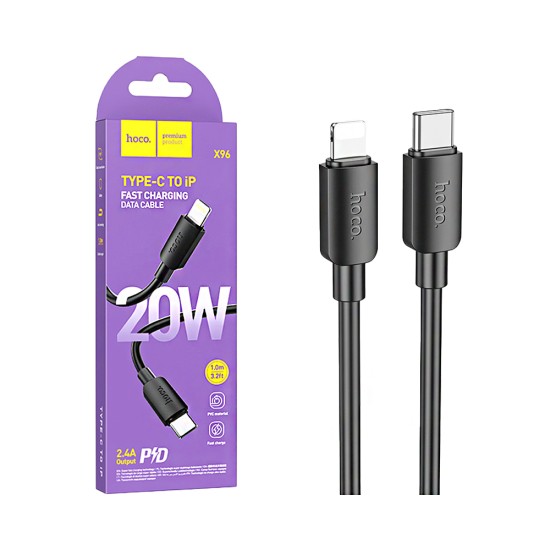 Hoco Cable X96 Hyper Type-c to Lightning 2.4A 1m Black