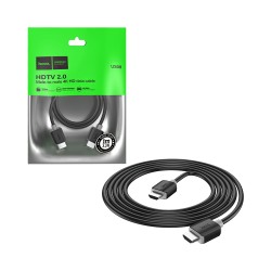 Cabo HDMI Hoco US08 2,0 4k HD para computador 1m Preto Cabo HDMI Hoco US08 2,0 4k HD para computador 1m Preto