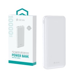 Power Bank Devia Kintone V2 com 2 Puertos Outputs 2USB+Tipo-C 10000mAh Branco