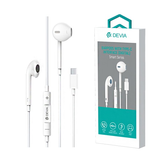 Devia Earphones EM048 Smart Series Type-C 1.2m White