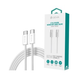 Cabo Devia EC325 Smart Series Tipo-C para Tipo-C PD60W 3A 1m Branco