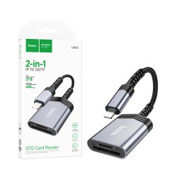 Hoco Card Reader UA25 2 in 1 Lightning Metallic Gray Hoco Card Reader UA25 2 in 1 Lightning Metallic Gray