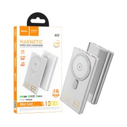Power Bank Magnético Hoco Q22 Taurus com 3 Puertos Outputs 2USB+Tipo-C 10000mAh Preto