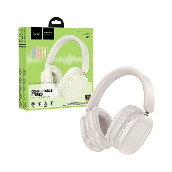 Hoco Wireless Headphone W51 Delightful Milky White