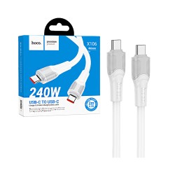 Cabo Hoco X106 Big Bull Tipo-C a Tipo-C 240W 3A 2M Blanco
