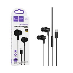 Auscultadores com Cabo Hoco M114 Jia com Microfone Tipo-C 1,2m Preto