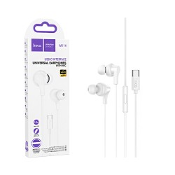 Auscultadores com Cabo Hoco M114 Jia com Microfone Tipo-C 1,2m Branco