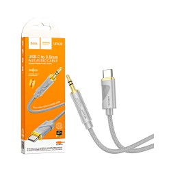 Cabo de Conversão de Áudio Hoco UPA30 Friend Tipo-C para 3,5mm 1m Cinza