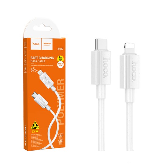 Hoco Cable X107 Favor Type-C to Lightning PD27W 1m White