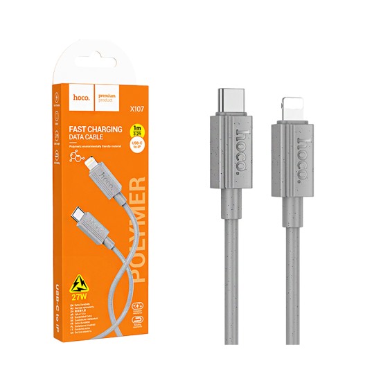 Hoco Cable X107 Favor Type-C to Lightning PD27W 1m Gray