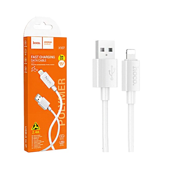 Hoco Cable X107 Favor Lightning  2.4A 1m White