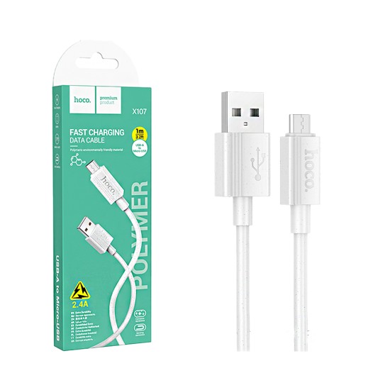 Hoco Cable X107 Favor Micro 2.4A 1m White