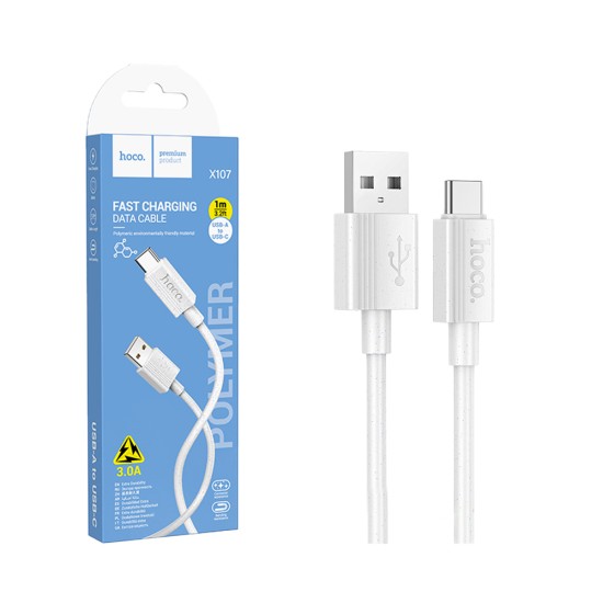 Hoco Cable X107 Favor Type-C 3A 1m White