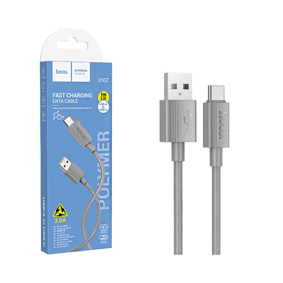 Hoco Cable X107 Favor Type-C 3A 1m Gray