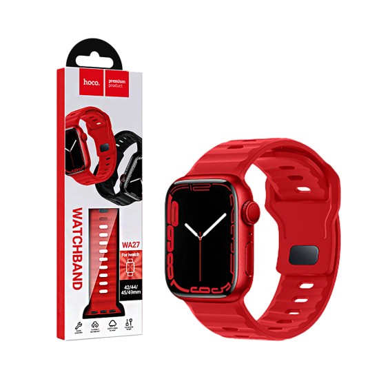 Hoco Silicone Bracelet WA27 Flexible Series iWatch (42/44/45/49mm) Red