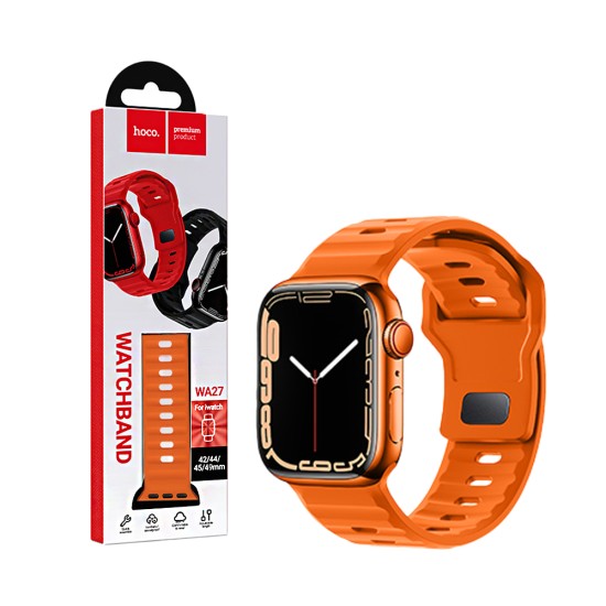 Bracelete de Silicone Hoco WA27 Flexible Series iWatch (42/44/45/49mm) Laranja