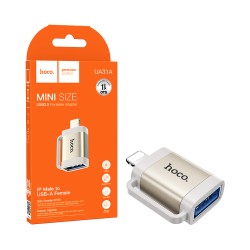 Adaptador Hoco UA31A Lightning Macho Para USB Fêmea Cinza