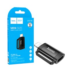 Adaptador Hoco UA31B Lightning Macho Para Tipo-C Fêmea Preto