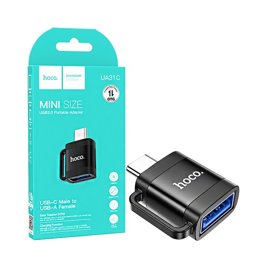 Hoco Adapter UA31C Type-C Male to USB Female Black