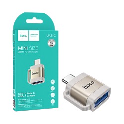 Adaptador Hoco UA31C Tipo-C Macho Para USB Fêmea Cinza