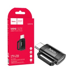 Adaptador Hoco UA31E Tipo-C Macho Para Lightning Fêmea Preto