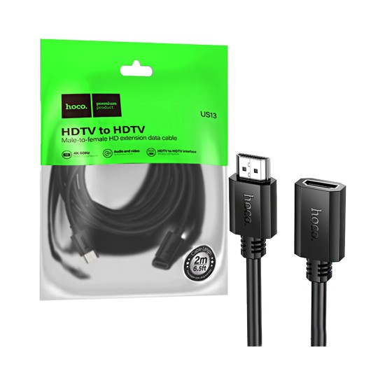 Hoco Extension Cable US13 HDMI Male to HDMI Female 2m Black