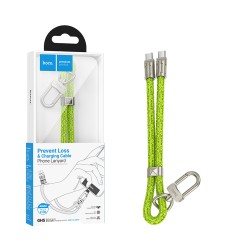 Cabo de cordão de pulseira Hoco GH5 Elegant série Tipo-C para Tipo C 60W Verde Fluorescente