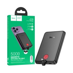 Power Bank Magnético Hoco  j133 Triumph com Cabo Lightning PD20W 5000mAh Preto