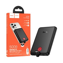 Power Bank Magnético Hoco  j133 Triumph com Cabo Tipo-C PD20W 5000mAh Preto