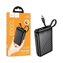Power Bank Hoco J134A Strong com 2-em-1 Porta USB+Cabo Tipo-C 10000mAh Preto
