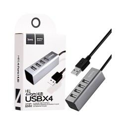 Adaptador Hoco HB1 USB a 4USB 2.0 80cm Deslustrarse Adaptador Hoco HB1 USB a 4USB 2.0 80cm Deslustrarse