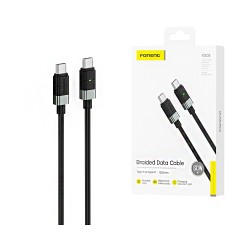 Cabo Foneng XS03 Metal Braided Tipo-C a Tipo-C 60W 1M Preto