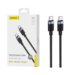 Cabo Foneng X115 Tipo-C para Tipo-C 60W 1m Preto