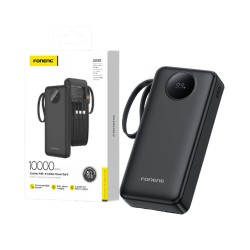 Power Bank Foneng DX101 com 4-em-1 Outputs USB+Lightning+Micro+Tipo-C 2A 10000mAh Preto